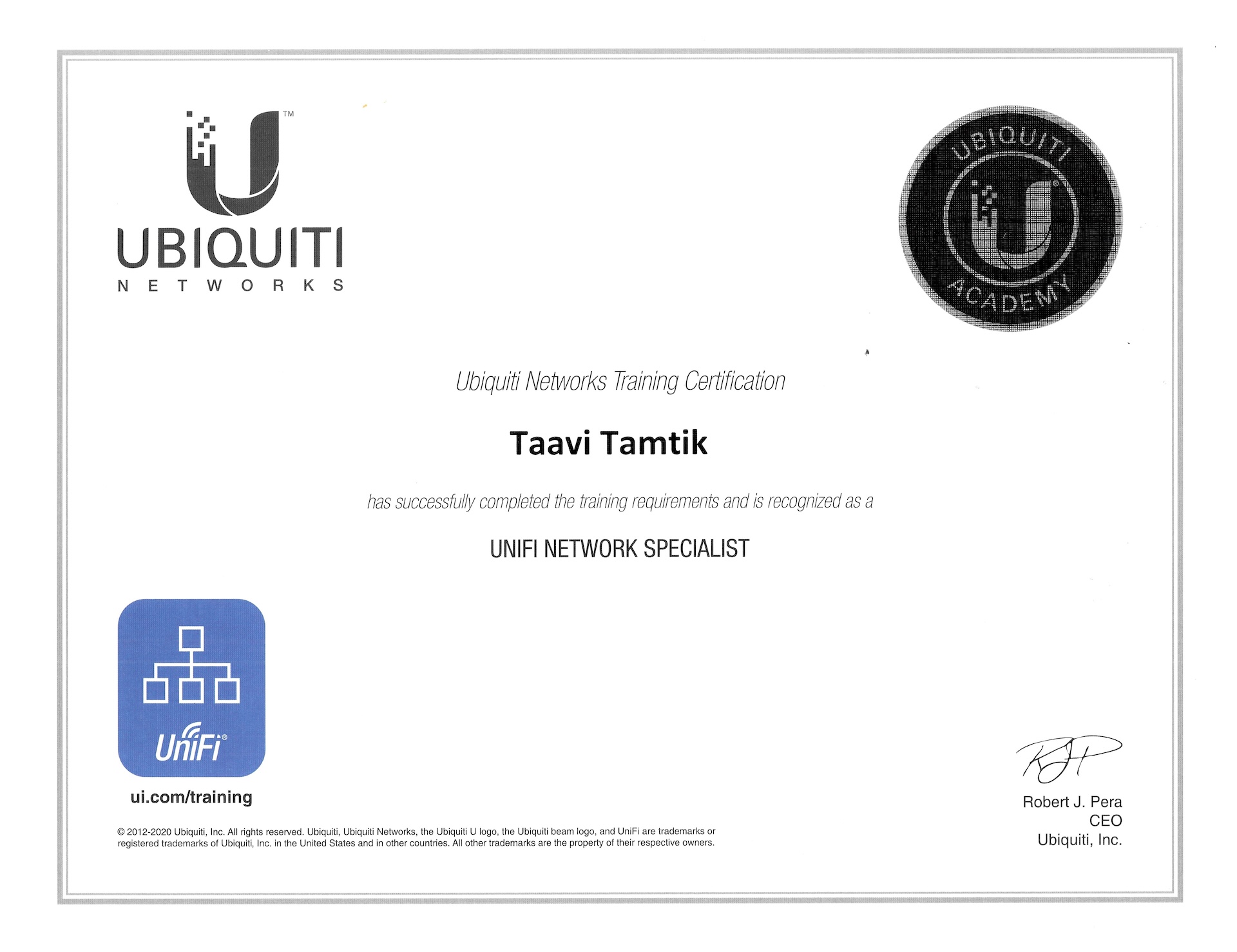 UniFi Network Specialist (UNS) by Ubiquiti